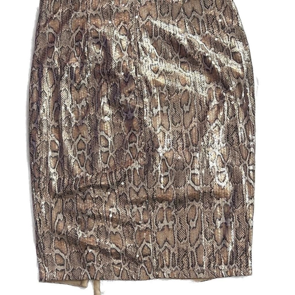 Fashion 2 Figure Gold Sequin‎ Snake Print Midi Skirt - Picture 3 of 7